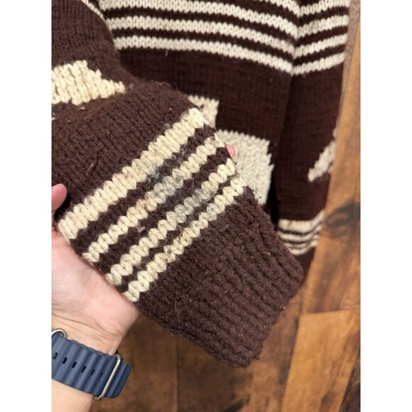 Vintage Full Zip Knit Thunderbird Sweater Brown - Picture 4 of 8